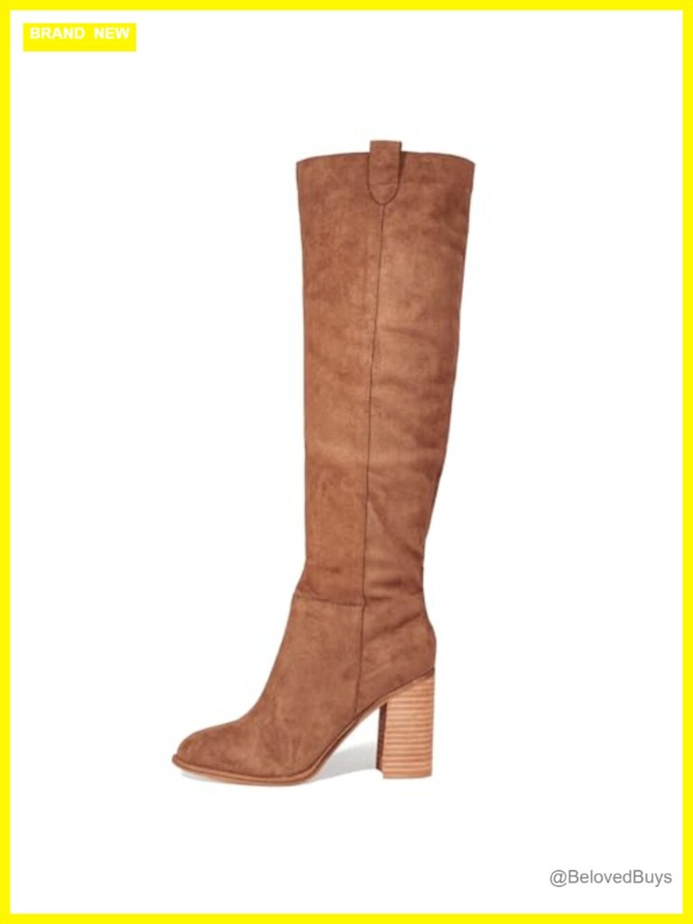 Suede Knee High Boots Tall Slouch Chunky Heel Women's Fall